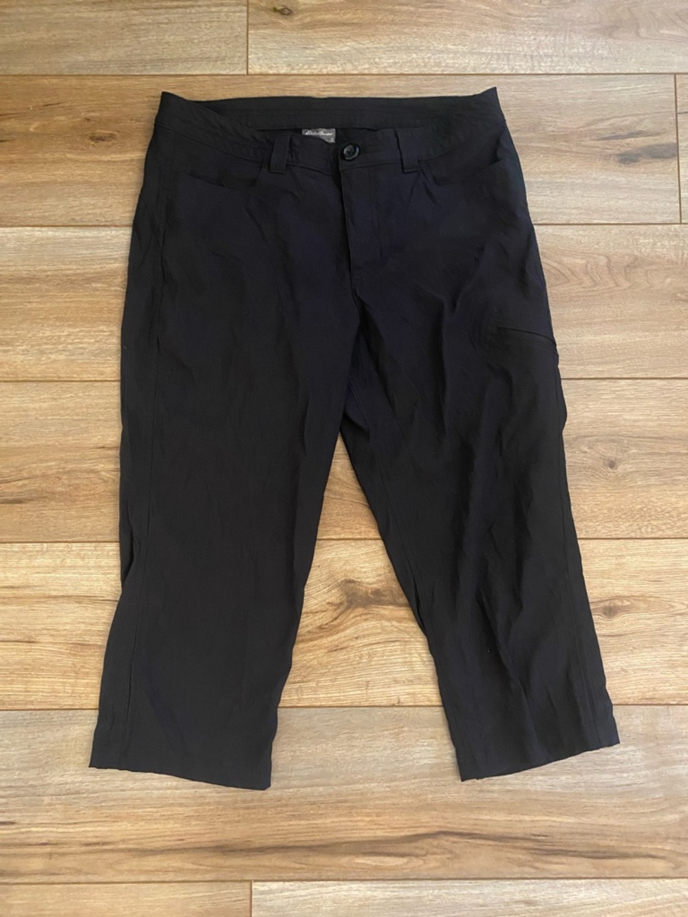 Eddie Bauer Black Crop Straight-Leg Hiking Pants Outdoor Nylon